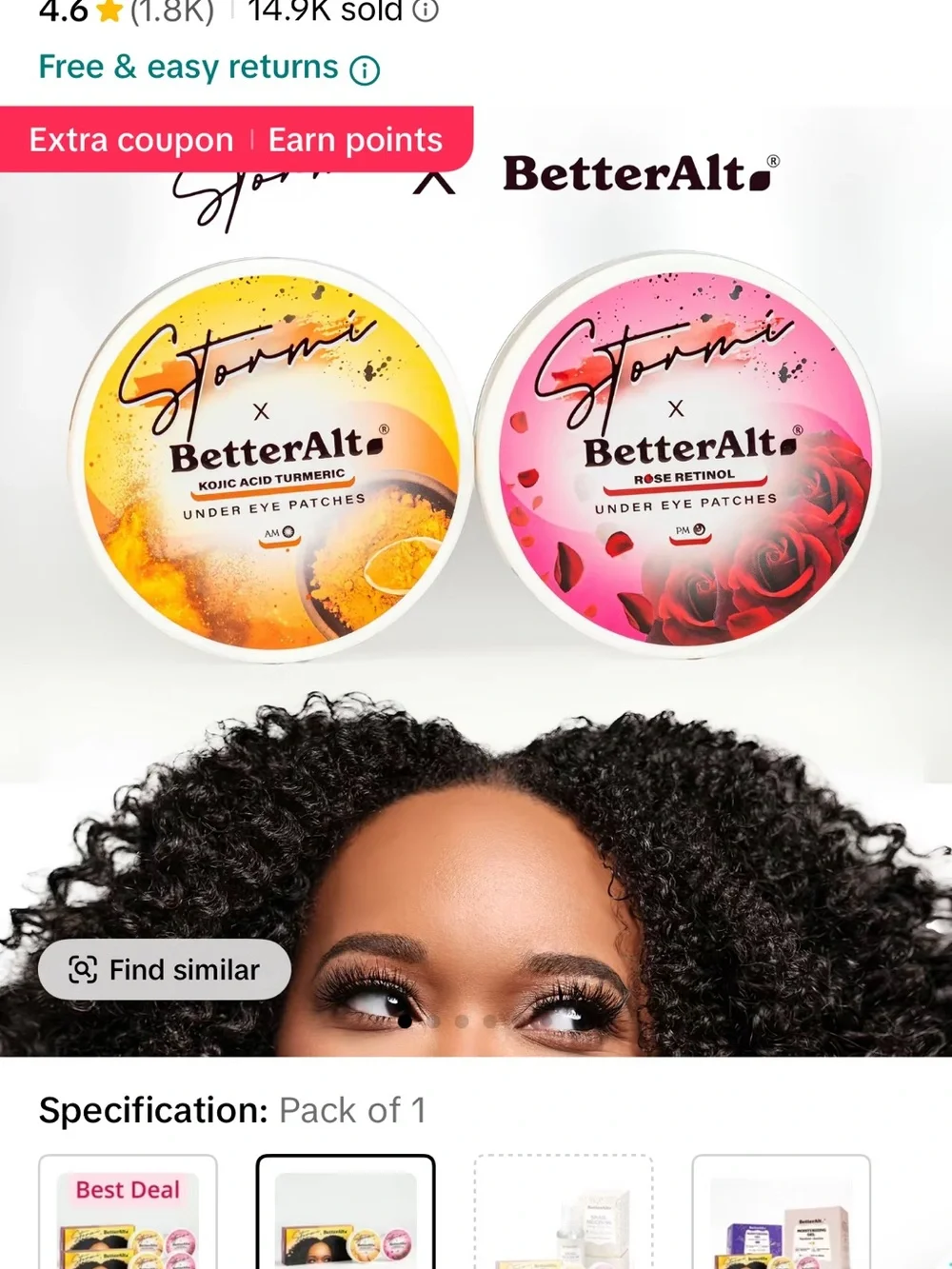 Viral Stormi x BetterAlt Under Eye Patches for AM/PM - 14 pairs
